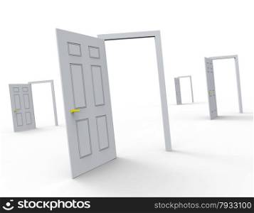 Doors Choice Showing Choose Option And Doorways