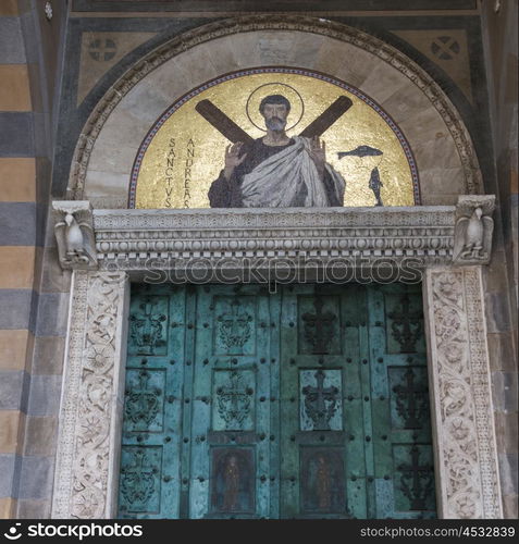 Doorway detail of the Amalfi Cathedral, Amalfi, Amalfi Coast, Salerno, Campania, Italy