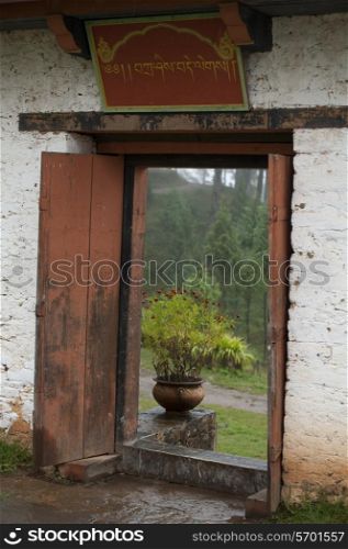 Doorway of Talo Monastery, Talo Goemba, Punakha Valley, Punakha District, Bhutan