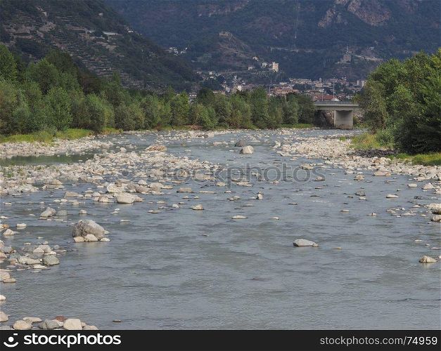 Dora Baltea river in Donnas. The Dora Baltea river in Donnas, Italy