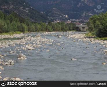 Dora Baltea river in Donnas. The Dora Baltea river in Donnas, Italy