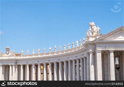 Doric colonnades, four columns deep in St. Peter's Square, Vatican