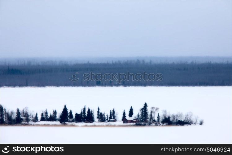 Dorie Lake Saskatchewan Canada wilderness winter frozen
