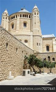 Dormition Abbey. Dormition Abbey on the Mount Zion in Jerusalem