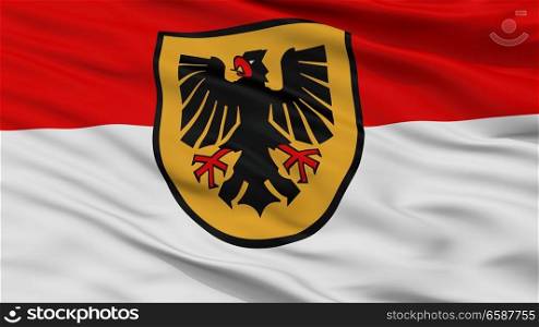 Dortmund City Flag, Country Germany, Closeup View. Dortmund City Flag, Germany, Closeup View