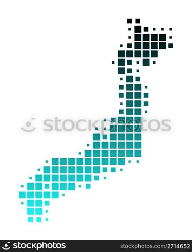 Dotted map of Japan