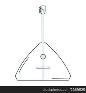 Double bass doodle style vector illustration. Big balalaika sketch. Isolated string musical instrument. Double bass doodle style vector illustration