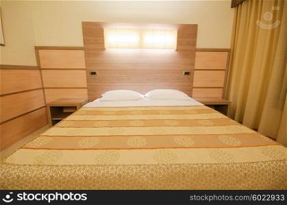 Double bed in the modern room