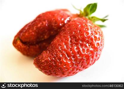 double berry strawberry on a white background