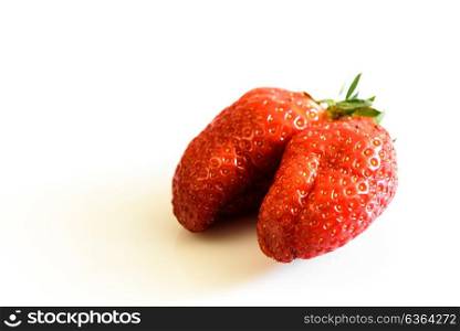 double berry strawberry on a white background