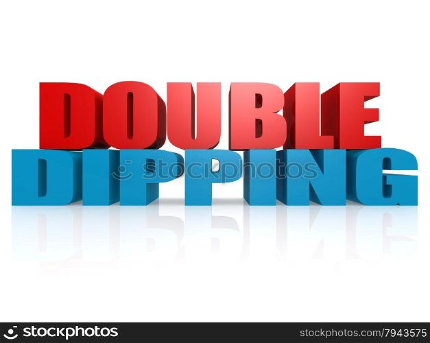 Double dipping concept image with hi-res rendered artwork that could be used for any graphic design.. Double dipping