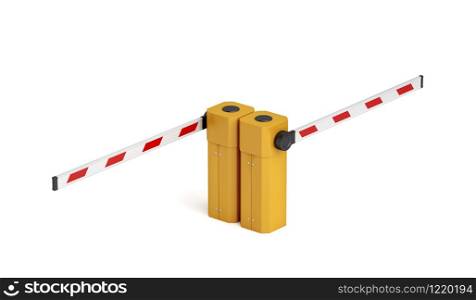 Double parking barrier on white background