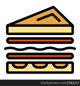 Double sandwich icon. Outline double sandwich vector icon color flat isolated. Double sandwich icon color outline vector