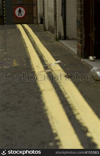 Double yellow line in blind alley