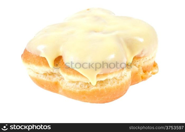 Doughnut with glaze isolated on white