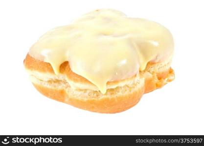 Doughnut with glaze isolated on white