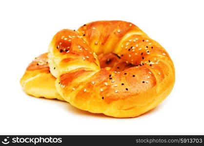 Doughnuts with poppy-seeds isolated on the white