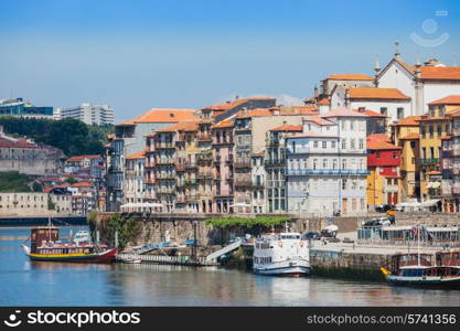 Douro river and traditional boats in Porto, Portugal