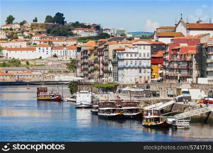 Douro river and traditional boats in Porto, Portugal
