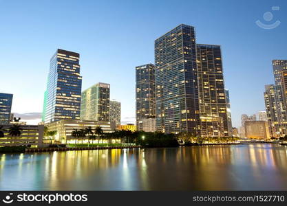 Downtown and Brickell district, Miami, Florida, USA