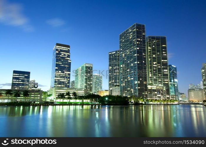 Downtown and Brickell district, Miami, Florida, USA