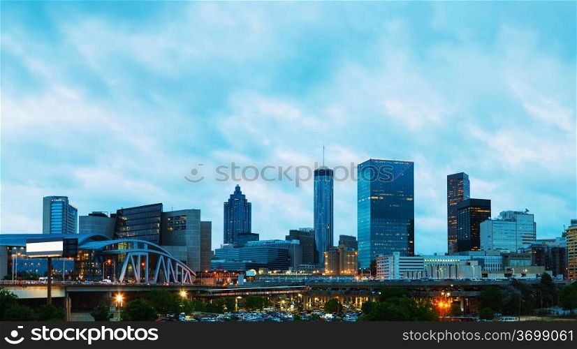 Downtown Atlanta, Georgia at night time