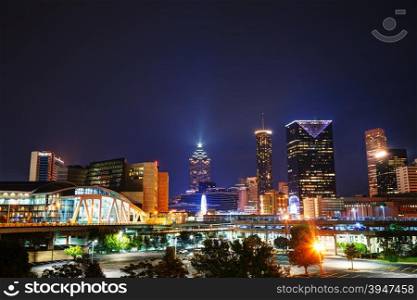 Downtown Atlanta, Georgia at the night time
