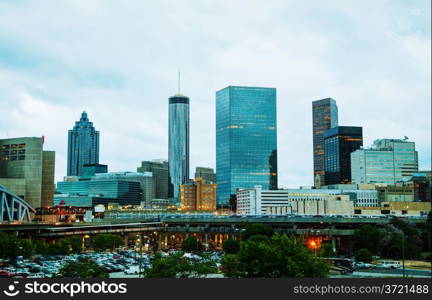 Downtown Atlanta, Georgia in the evening