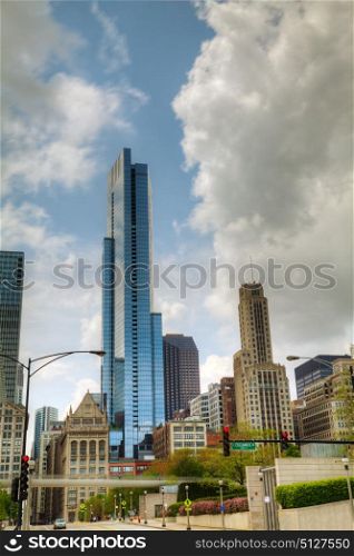 Downtown Chicago, IL in the sunny day