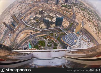 downtown city, cityscape of Dubai, United Arab Emirates, modern futuristic architecture daytime, luxury traveling concept