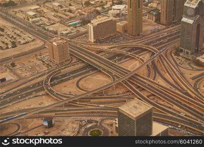 downtown city, cityscape of Dubai, United Arab Emirates, modern futuristic architecture daytime, luxury traveling concept