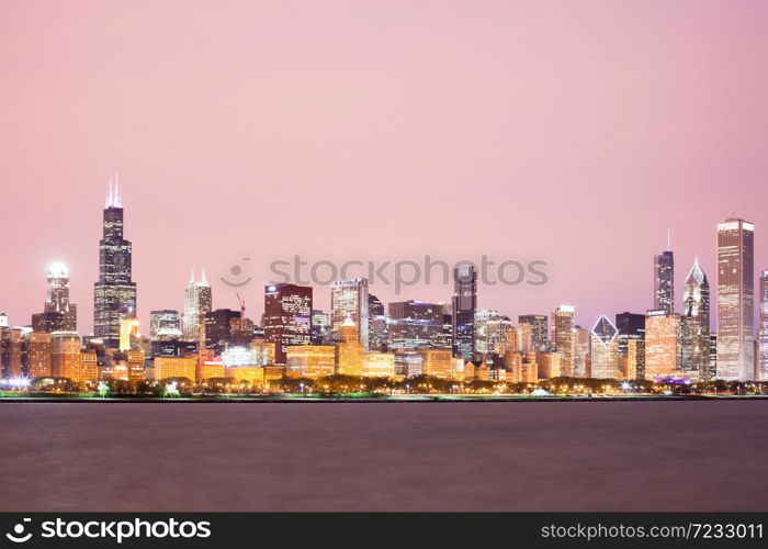 Downtown city skyline, Chicago, Illinois, USA