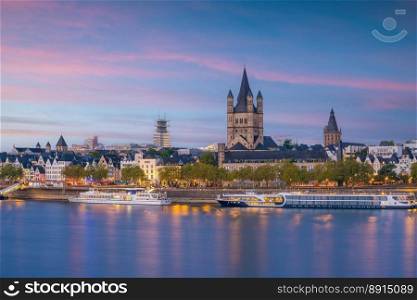 Downtown Cologne city skyline, cityscape of Germany in Europe