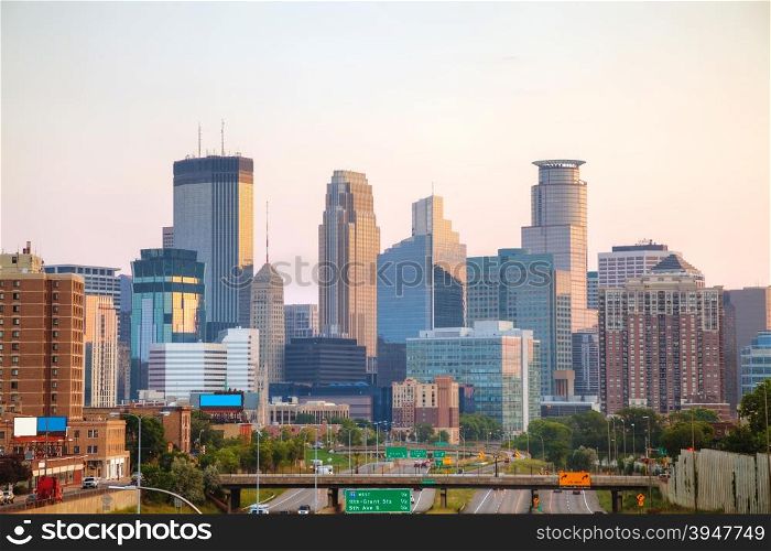 Downtown Minneapolis, Minnesota early in the morning