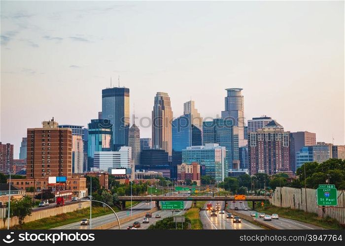 Downtown Minneapolis, Minnesota early in the morning