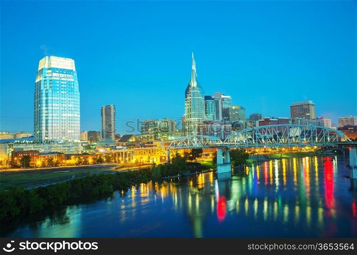 Downtown Nashville early in the morning