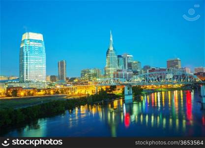 Downtown Nashville early in the morning