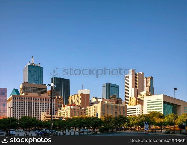 Downtown of Dallas in the evening