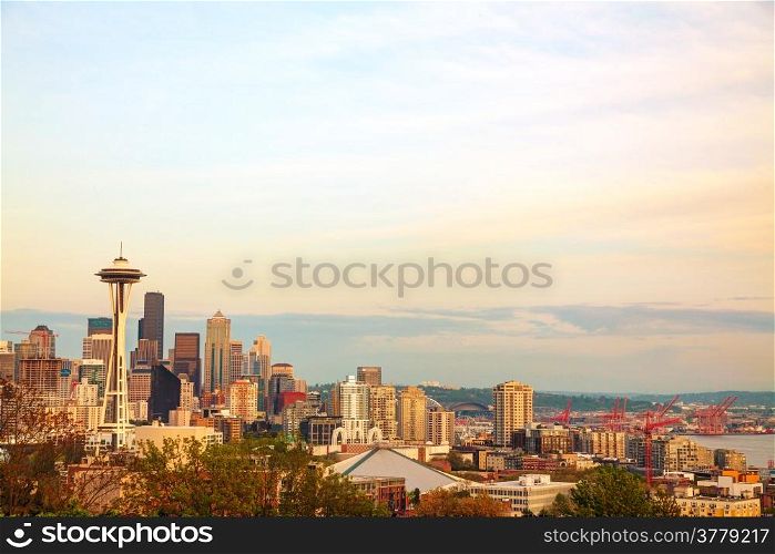 Downtown Seattle as seen from the Kerry park in the morning
