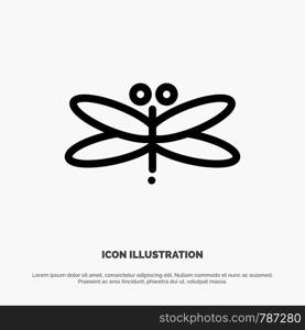 Dragon, Dragonfly, Dragons, Fly, Spring Line Icon Vector