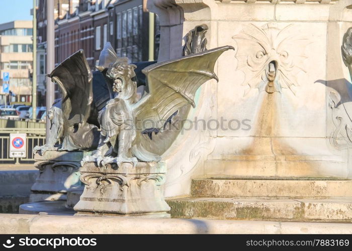 Dragon fountain in the Dutch city of Den Bosch