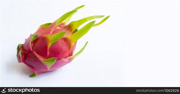 Dragon fruit, pitaya isolated on white background.