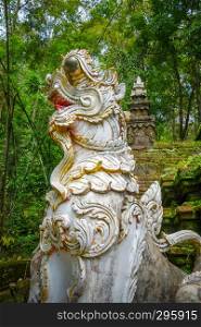 Dragon statue Wat Palad temple, Chiang Mai, Thailand. White statue in Wat Palad temple, Chiang Mai, Thailand
