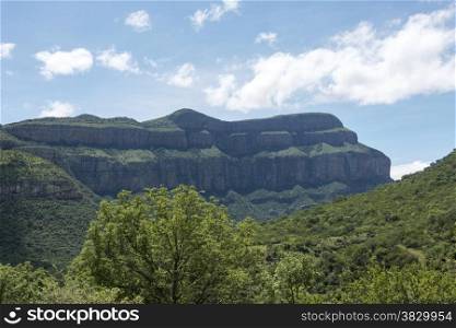 drakensberg in south africa near hoedspruit with clouds sky