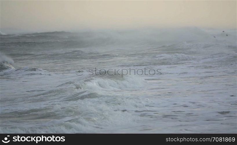 Drama of a raging storming sea