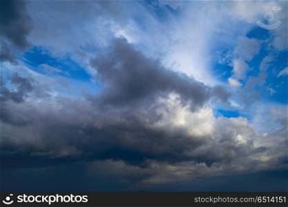 Dramatic clouds sky in a stormy weather. Dramatic clouds of stormy sky in a stormy weather day
