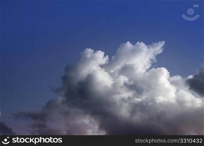 dramatic clouds skyscape with organic cumulus shapes