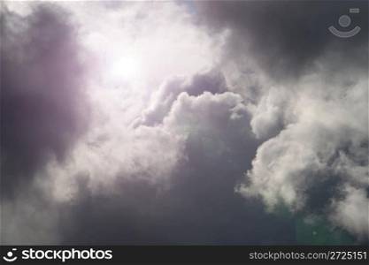 Dramatic cloudscape, grey cloudy sky background
