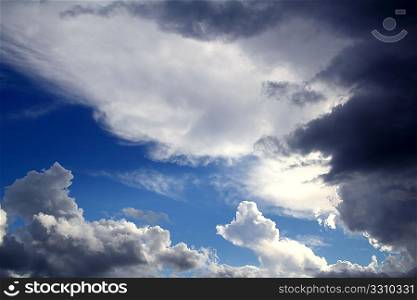 Dramatic cloudscape sky gray stormy clouds background