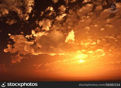 Dramatic image of a sunset sky